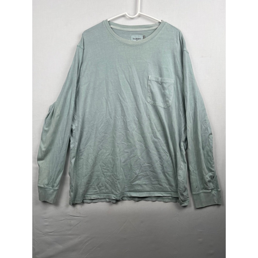 Goodfellow & Co Mens Long Sleeve Pocket T-Shirt Size XXL Sage Green Standard Fit